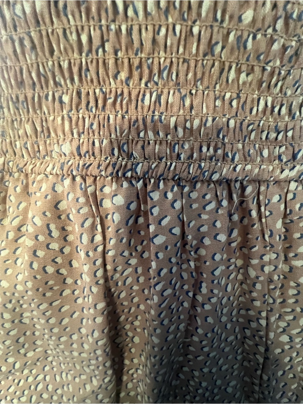 Women’s Brown Printed Smocked Waist Skirt